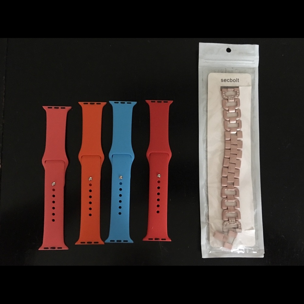 Sold Apple brand watch bands and rose gold band.
